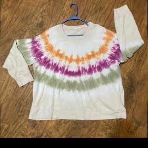 Maurices Pullover Sweatshirt Multi Color Tie Dye Crew Neck Long Sleeve Plus 2x
